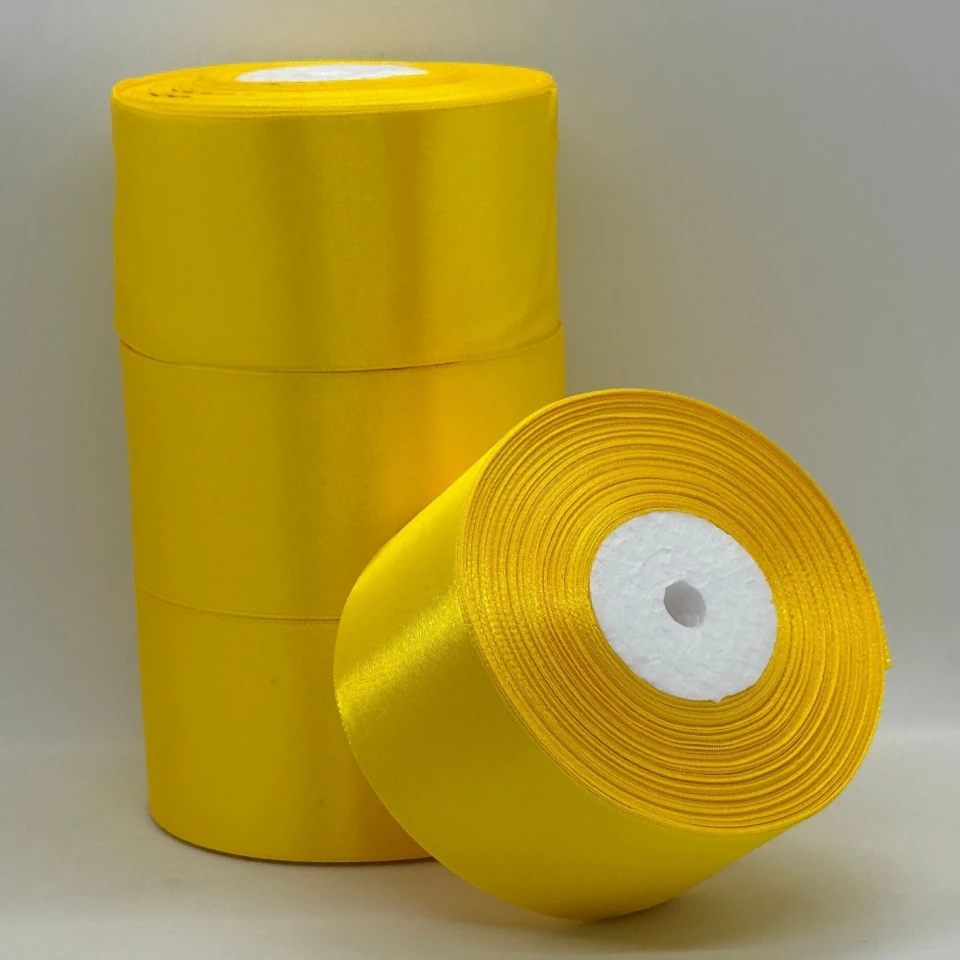 Атласная лента 5 см (33 м.), 132 жовтий