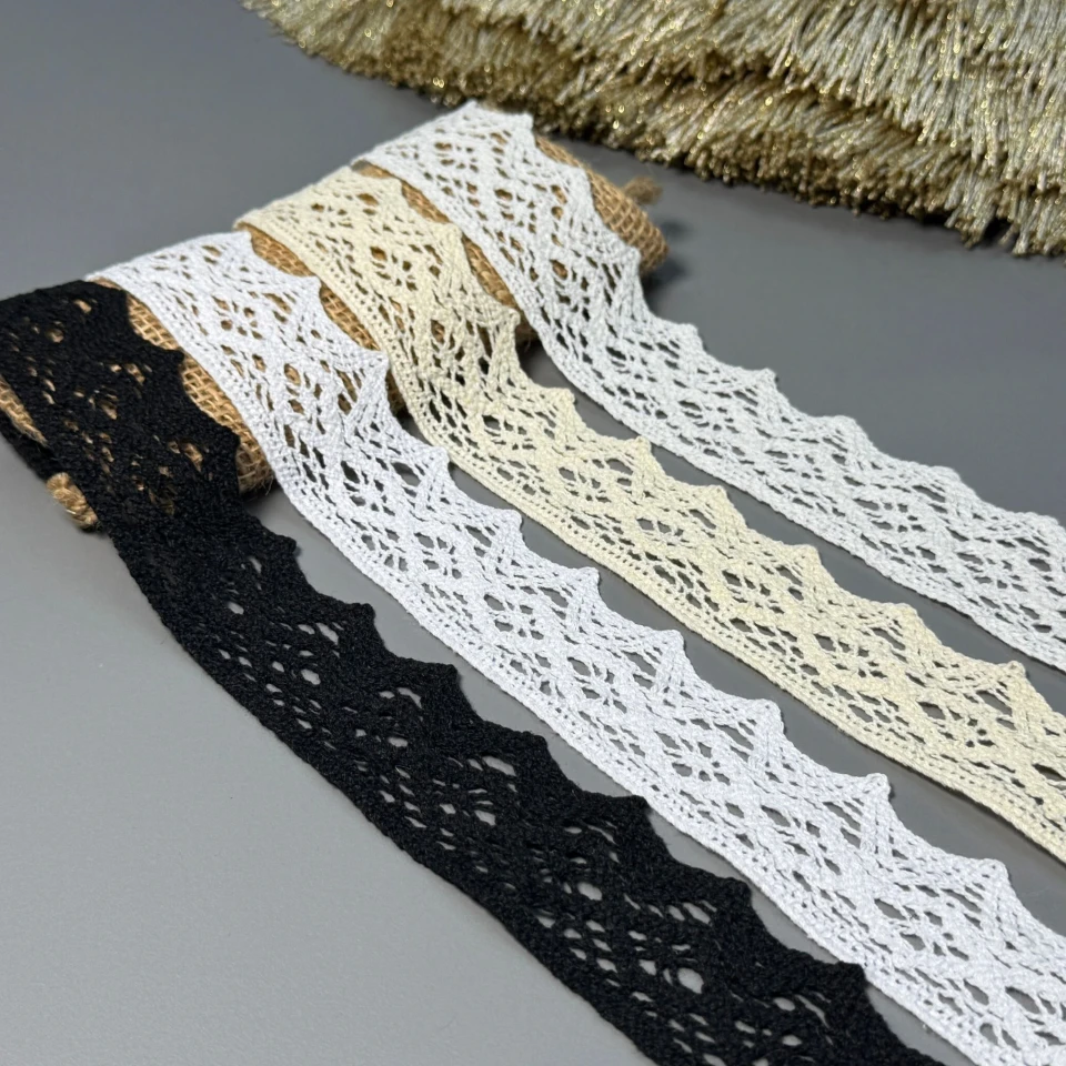 Кружево макраме "Танец тишины" 4 см. (1 м.), білий