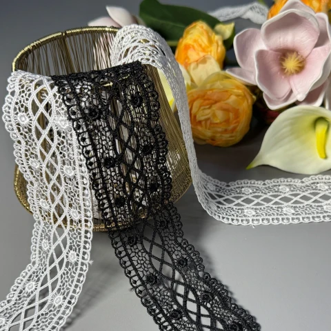 Кружево полиэстер ВВ"Шелковая лилия" 5 см.(1 м.), білий
