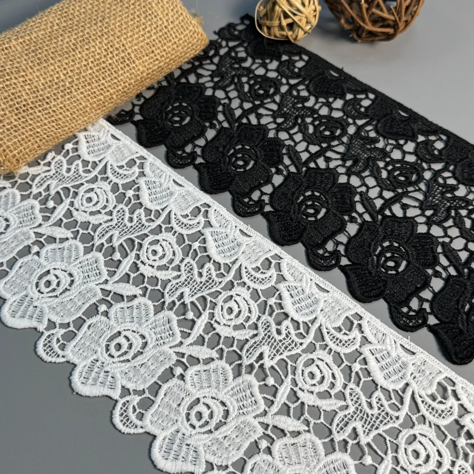 Кружевная полиэстер "Цветочная мечта" 13 см.(1 м.), молочний