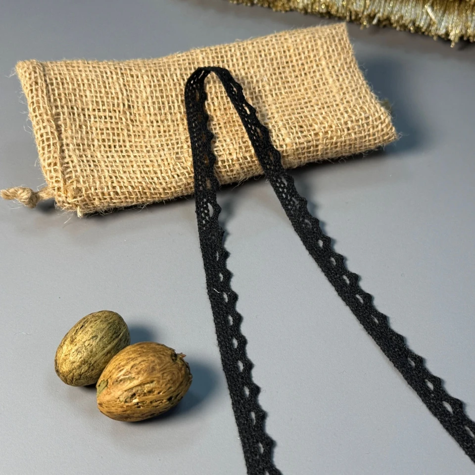 Макраме кружево "Шепот линий" 1 см.(1 м.), чорний