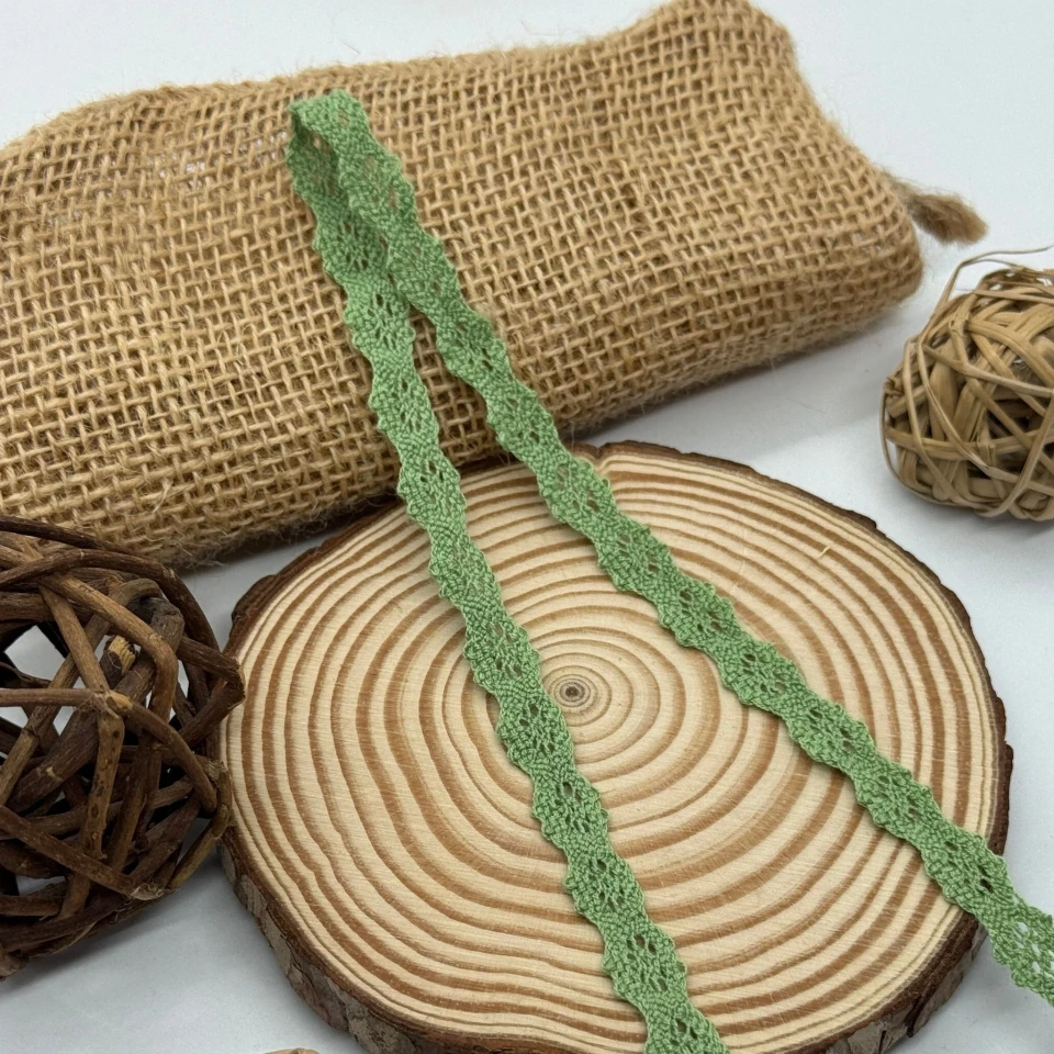 Кружево макраме "Танец света" 1 см. (1м.), зелений