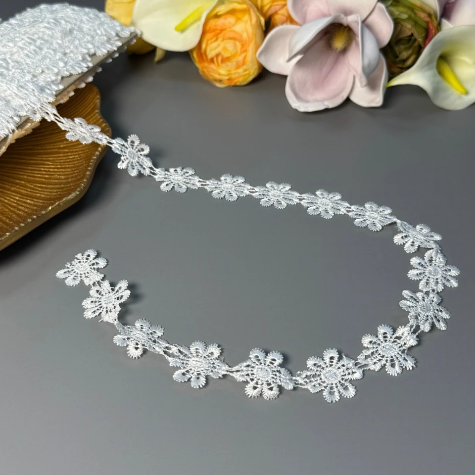 Кружево полиэстер ВВ"Цветочная жемчужина" 2,5 см.(1 м.), 42 теплий білий