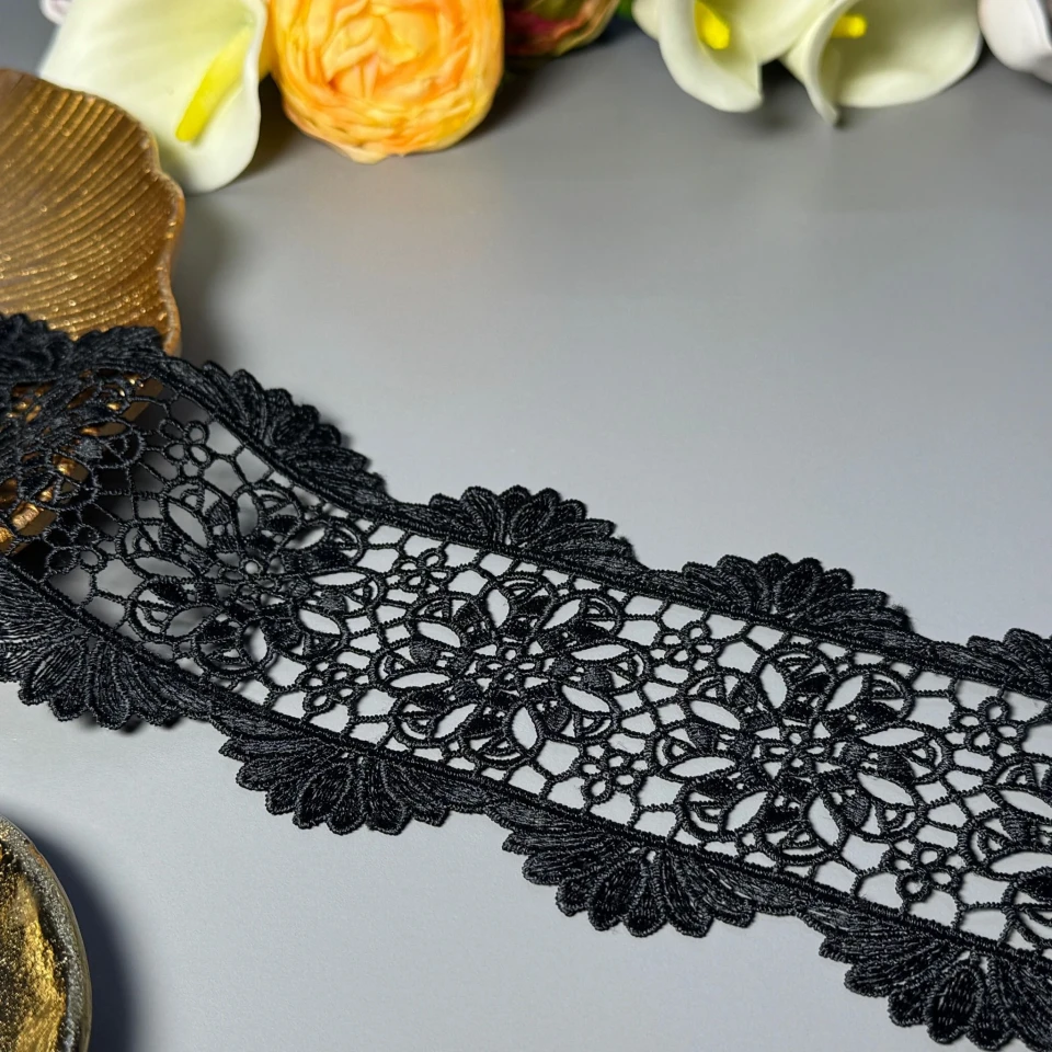 Кружевное полиэстер ВВ"Нежный силуэт" 9 см.(1 м.), чорний