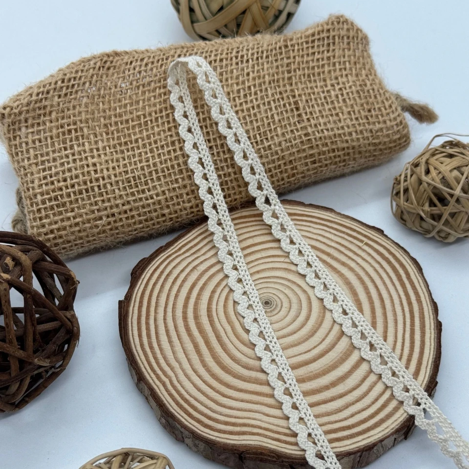 Кружевное макраме "Кристальная волна" 1 см.(1 м.), бежевий