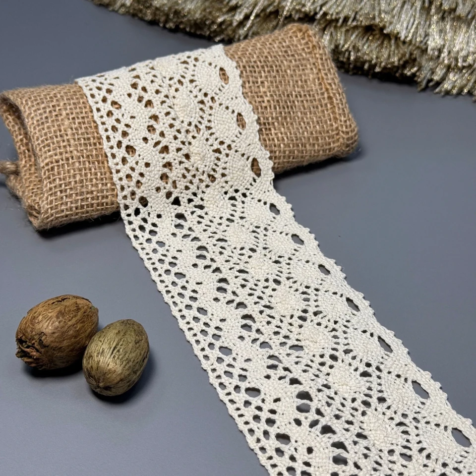 Кружево макраме "Нежный штрих" 7,5 см.(1 м), бежевий
