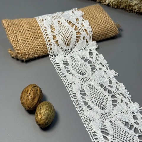 Кружево макраме "Цветочное кружево" 7 см.(1 м.), молочний