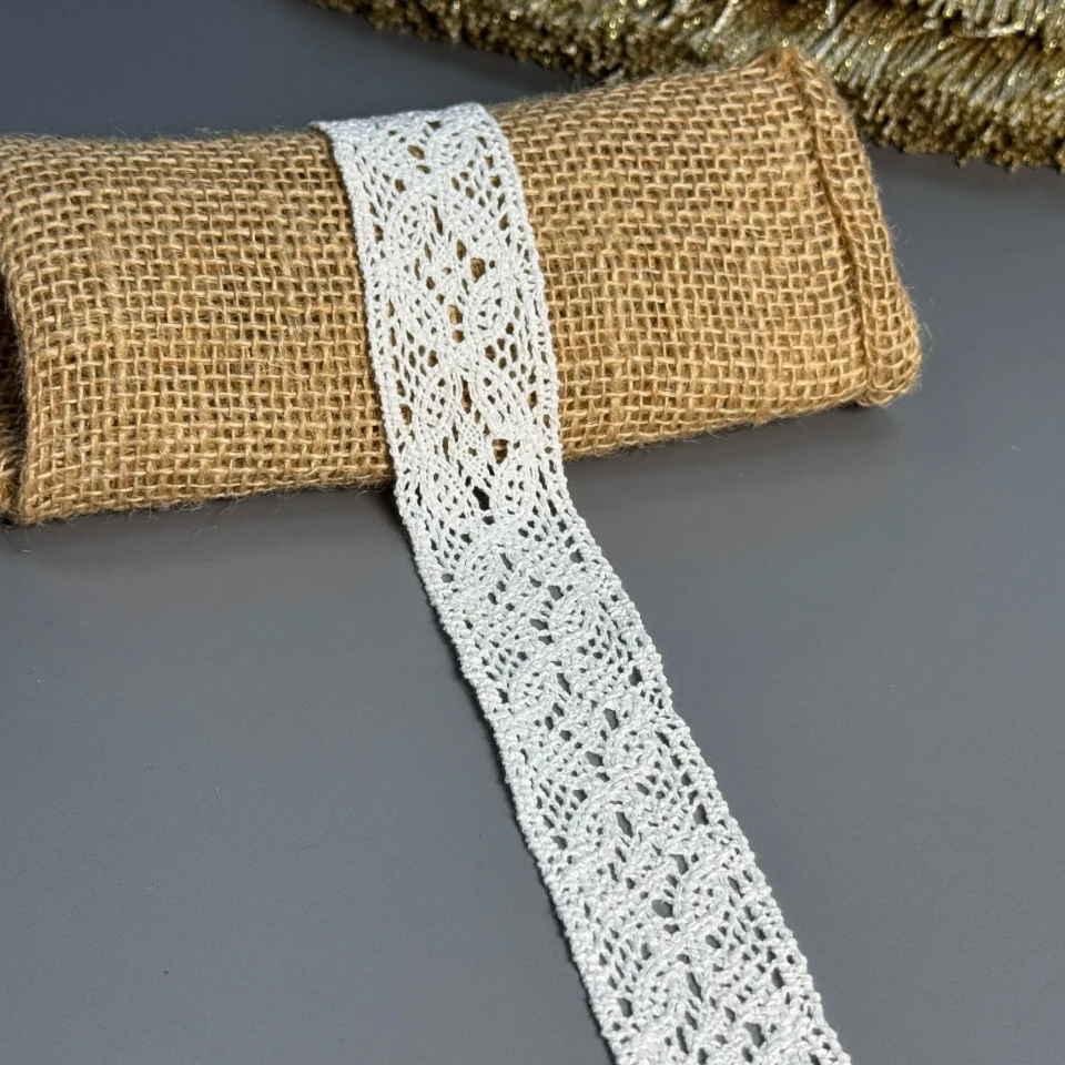 Макраме кружево "Белый оберег" 3 см (1 м.), молочний