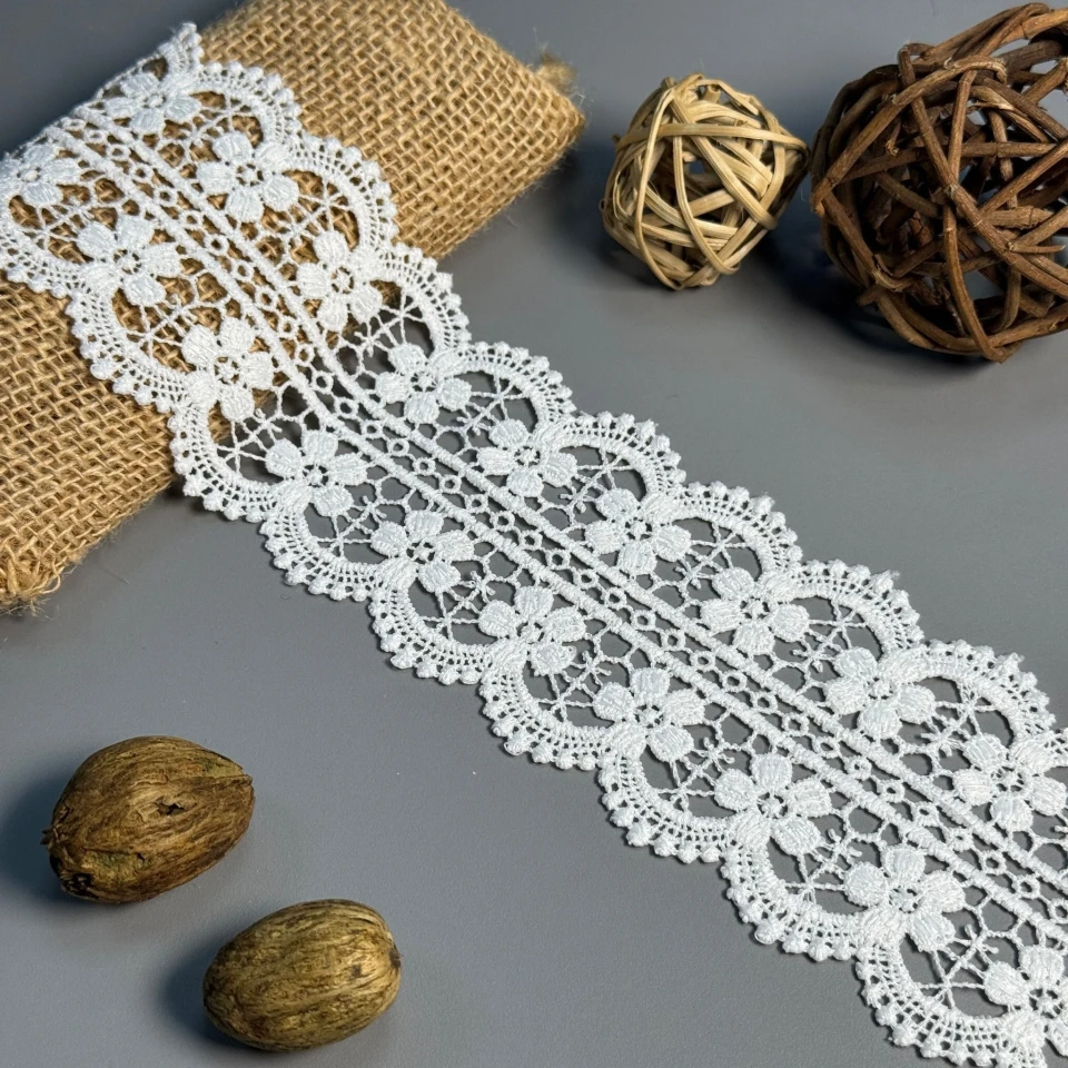 Кружево полиэстер "Мягкий бриз" 7 см.(1 м.), білий