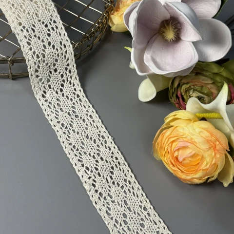 Кружево макраме "Белая волна" 4,5 см (1м.), бежевий