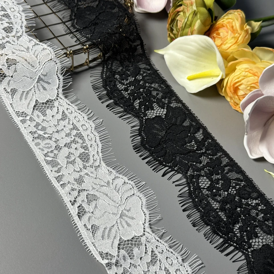 Кружево французское «Fleur de Paris» 7 см. (купон 3 м.), теплий білий