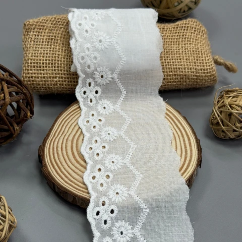 Кружево прошва "Сладкая нежность" 7 см (1 м.), Білий