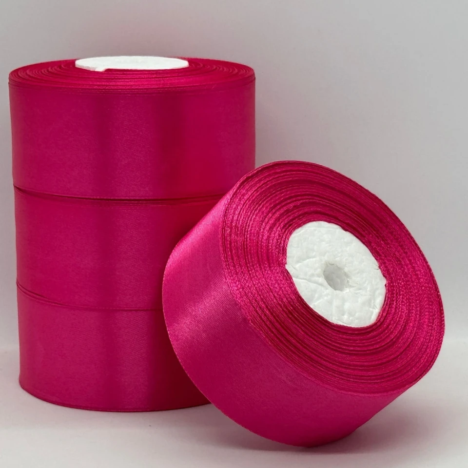 Атласна стрічка 4 см (33 м.), 28 малиновий