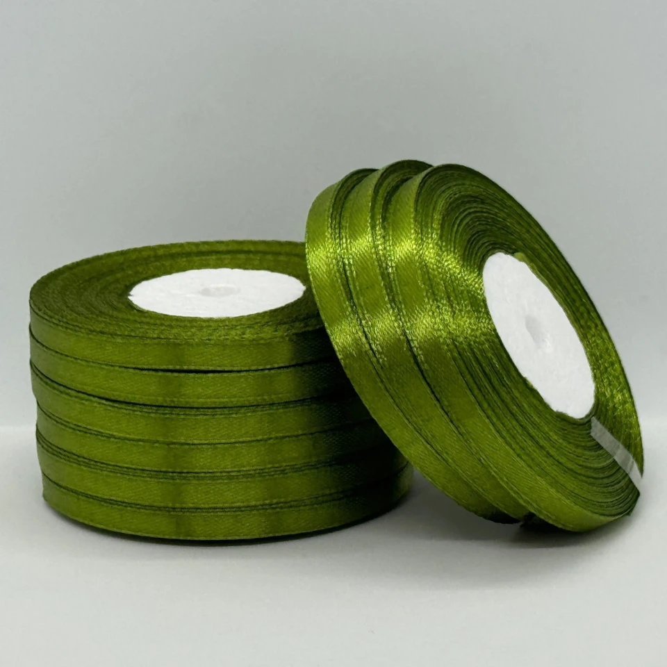 Атласная лента 0.6 см (33 м.), 108 оливковий
