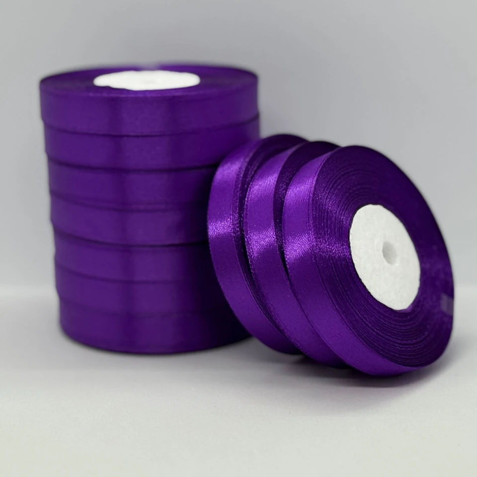 Атласная лента 1.2 см (33 м.), 35 баклажан