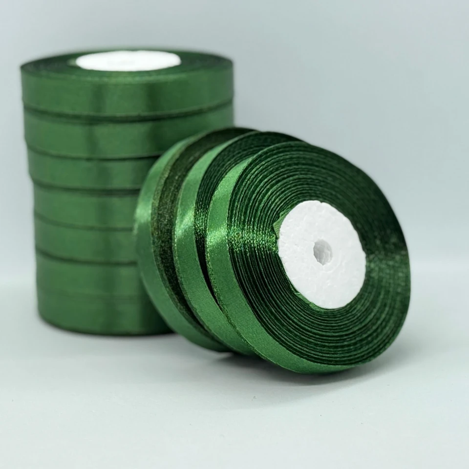Атласная лента 1.2 см (33 м.), 49 зелена трава