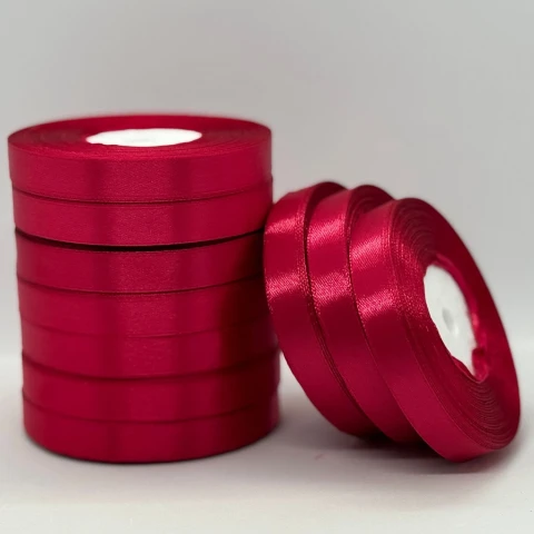 Атласная лента 1.2 см (33 м.), 72 світлий бордовий