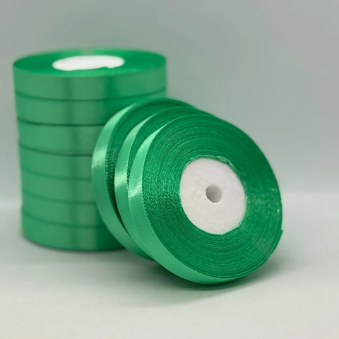 Атласная лента 1.2 см (33 м.), 116 пастельно-зелений