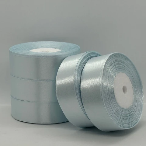 Атласная лента 2,5 см (33 м.), 139 сіро блакитний