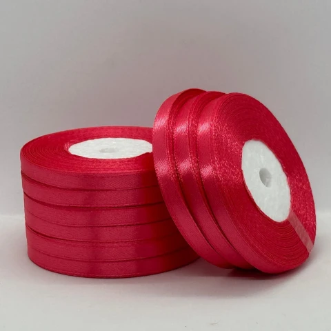 Атласная лента 0.6 см (33 м.), 129 кораловий