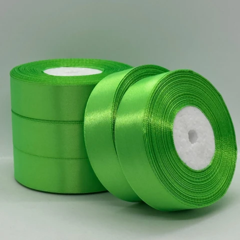 Атласная лента 2,5 см (33 м.), 52 яскраво зелений