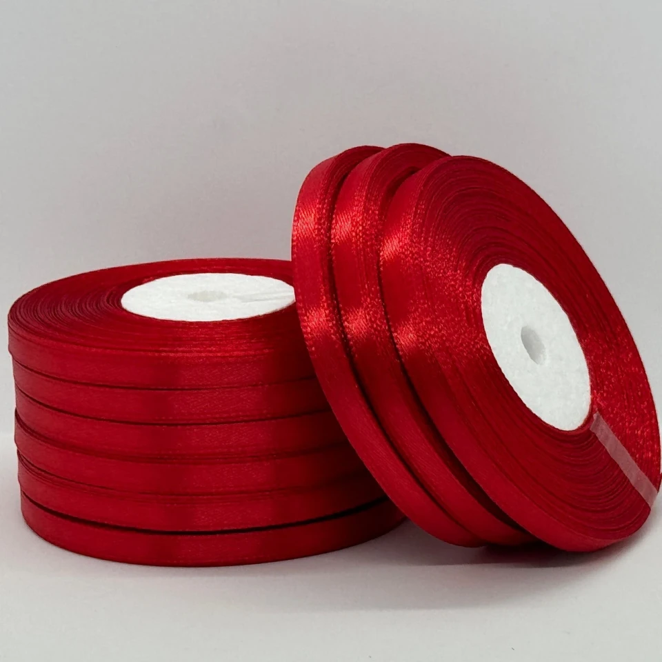 Атласная лента 0.6 см (33 м.), 163 червоний