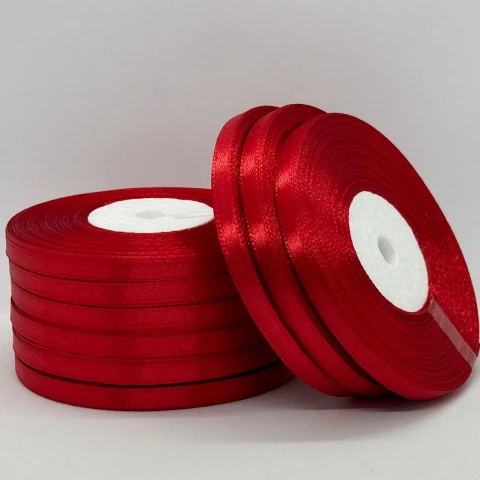 Атласна стрічка 0.6 см (33 м.), 163 червоний