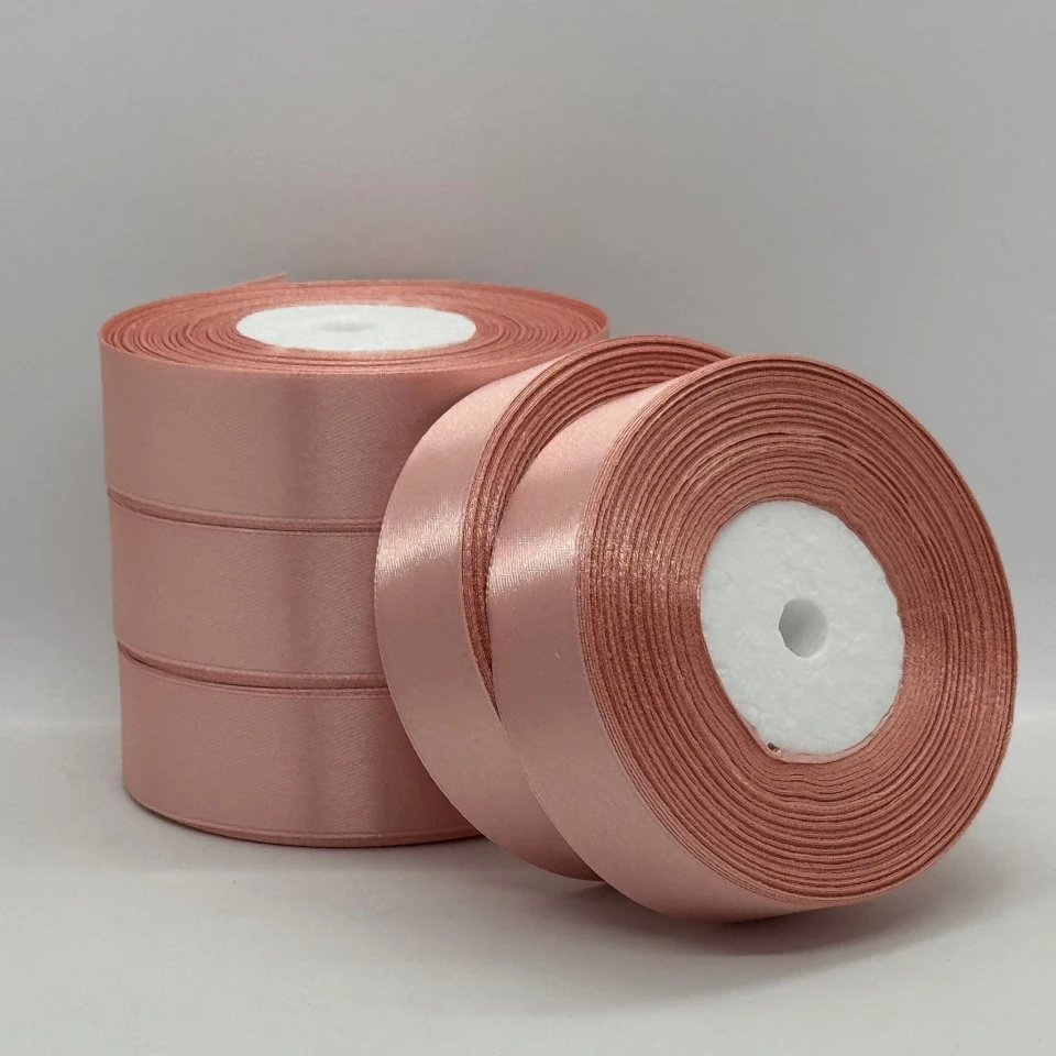Атласная лента 2,5 см (33 м.), 146 темний пудровий