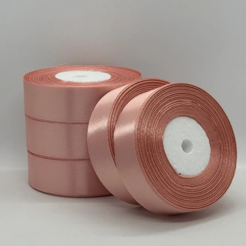 Атласная лента 2,5 см (33 м.), 146 темний пудровий