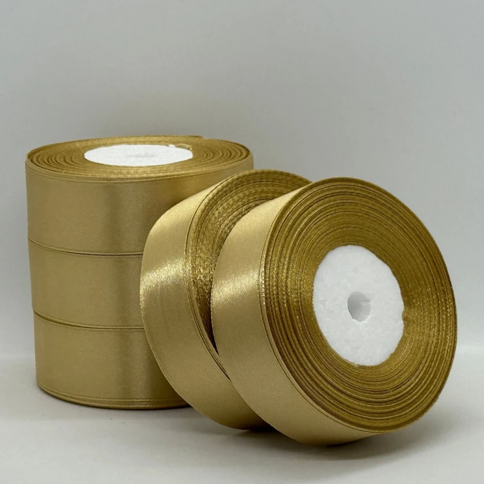 Атласная лента 2,5 см (33 м.), 186 золото