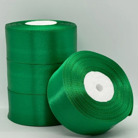 Атласна стрічка 4 см (33 м.), 127 зелений гай