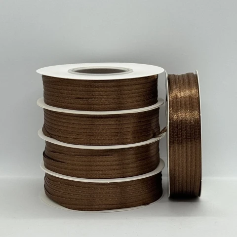 Атласна стрічка 0.3 см (91 м.), 31 темний коричневий