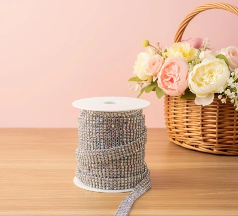 Цепі камні ss 12 4 ряда 3 мм (10 ярдів), срібло АВ