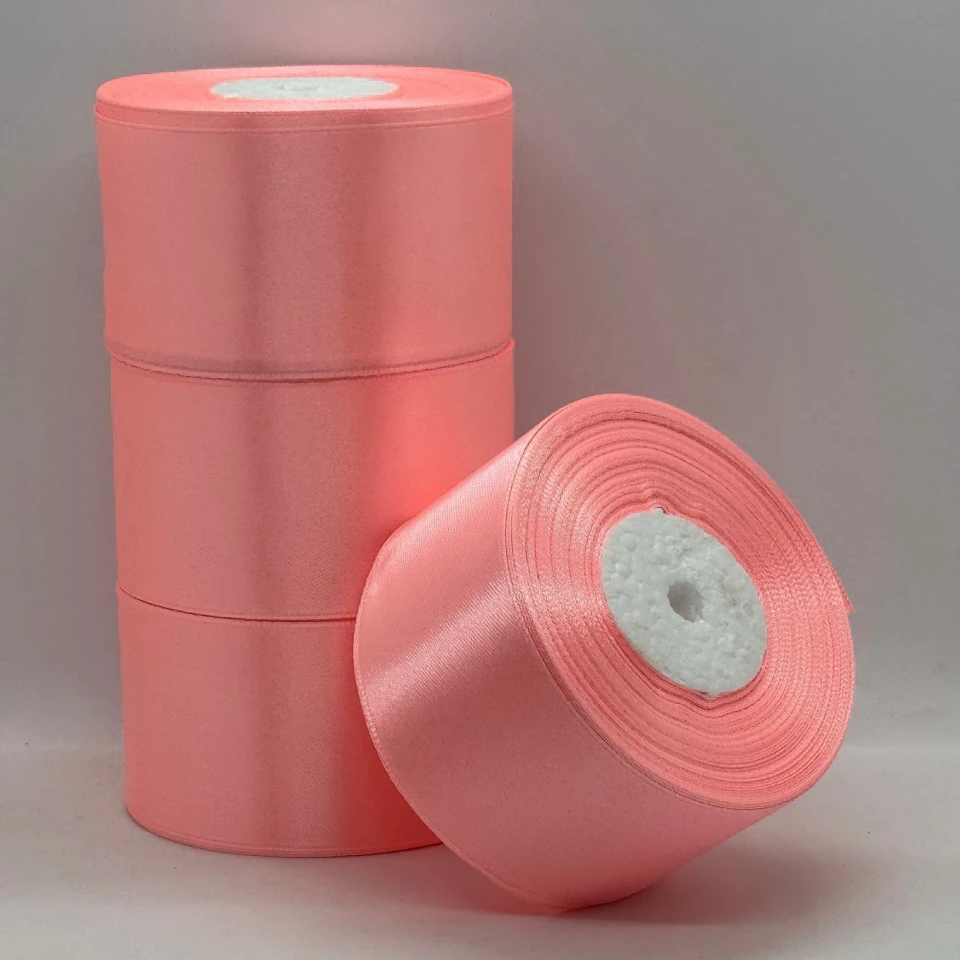 Атласная лента 5 см (33 м.), 89 світлий персик