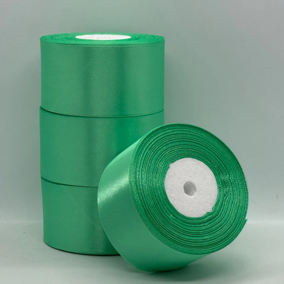 Атласная лента 5 см (33 м.), 116 пастельно-зелений