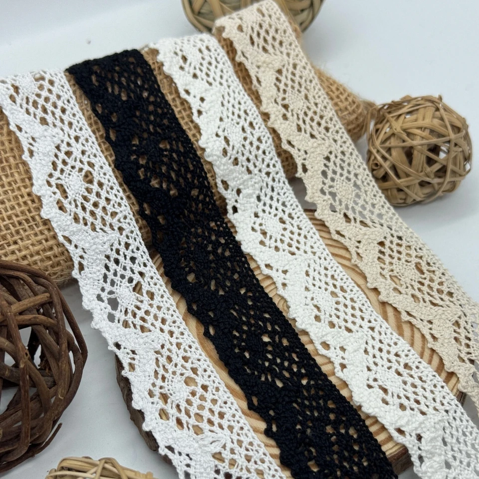 Кружевное макраме "Шелковая роса" 2,5 см. (1 м.), білий