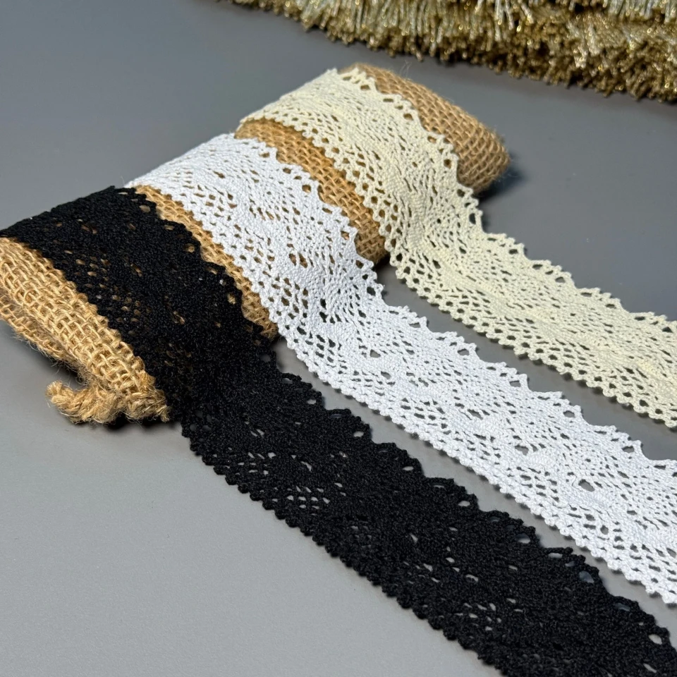 Кружево макраме "Белый лотос" 4 см. (1 м.), білий