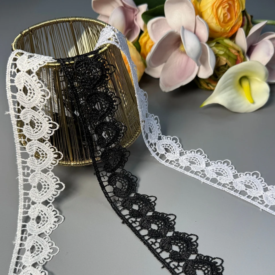 Кружево полиэстер "Сияние лёгкости" 3,5 см.(1 м.), білий