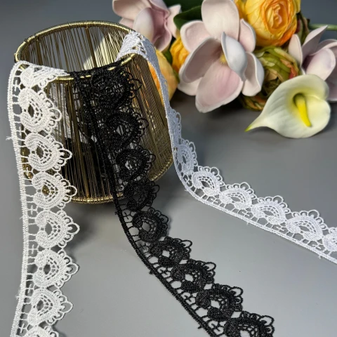 Кружево полиэстер "Сияние лёгкости" 3,5 см.(1 м.), білий