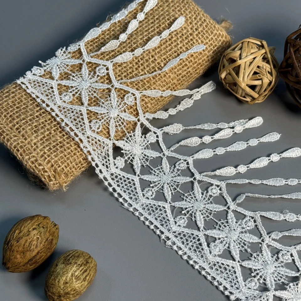 Кружево полиэстер "Молочный кристалл" 11 см (1 м.), молочний