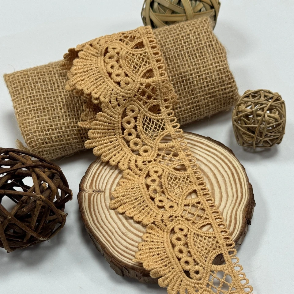 Кружево полиэстер "Шелковая феерия" 6 см. (1 м.), бежевий