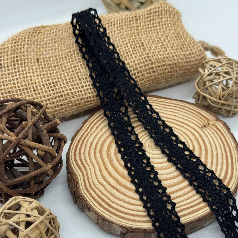Кружево макраме "Молочная симфония" 2 см. (1 м.), чорний