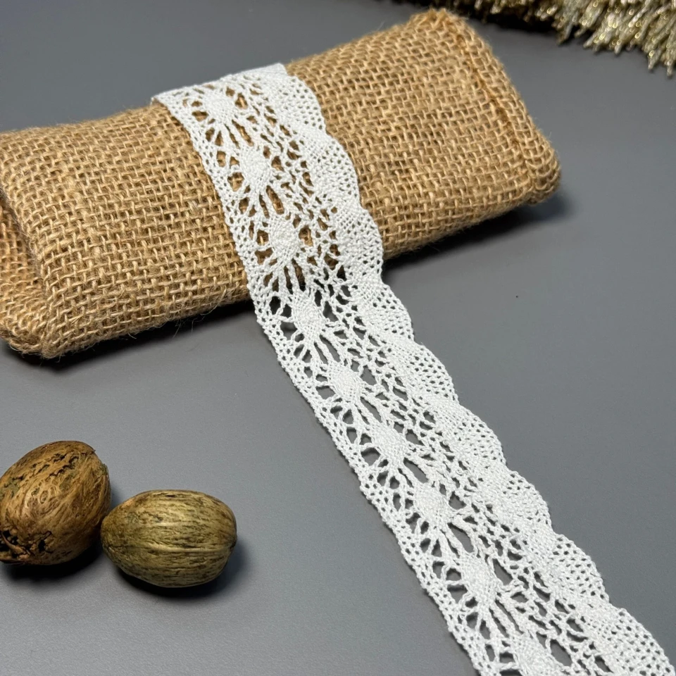 Кружево макраме "Тишина утра" 4 см (1 м.), молочний