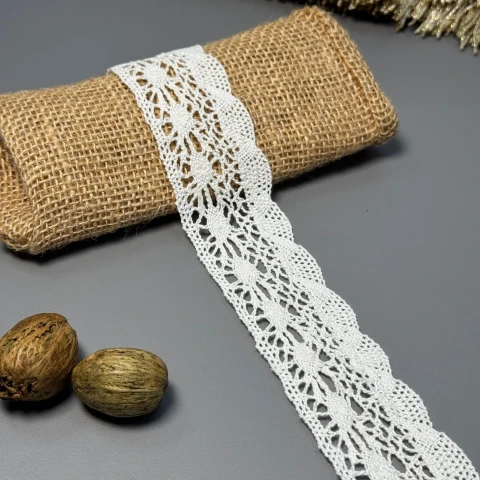 Мереживо макраме "Тиша ранку" 4 см (1 м.), молочний