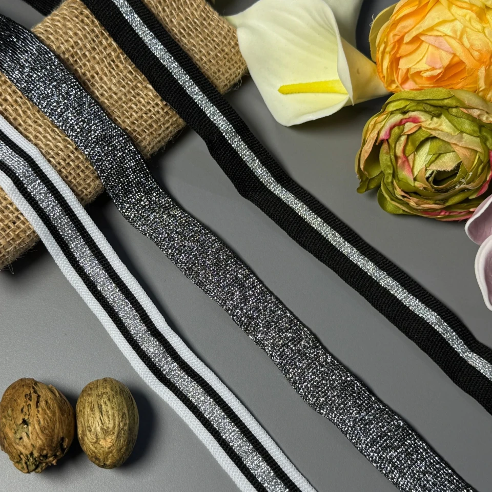Лампас трикотажный Style 2 см (1 м), срібло