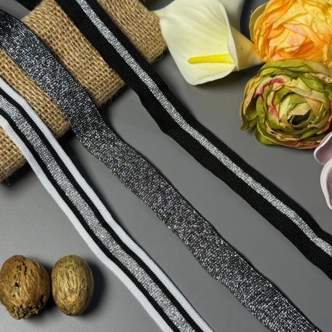 Лампас трикотажный Style 2 см (1 м), срібло