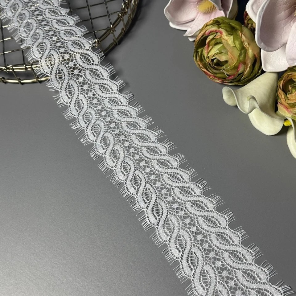 Кружево французское «Ночная нежность» 6.5 см. (купон 3 м.), теплий білий