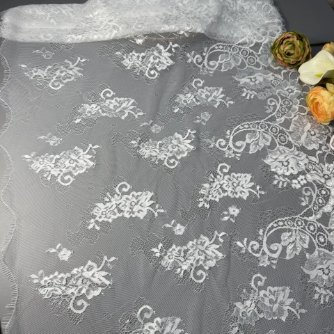 Мереживо французьке «Шепіт зорі» 50 см. (купон 3 м.), теплий білий