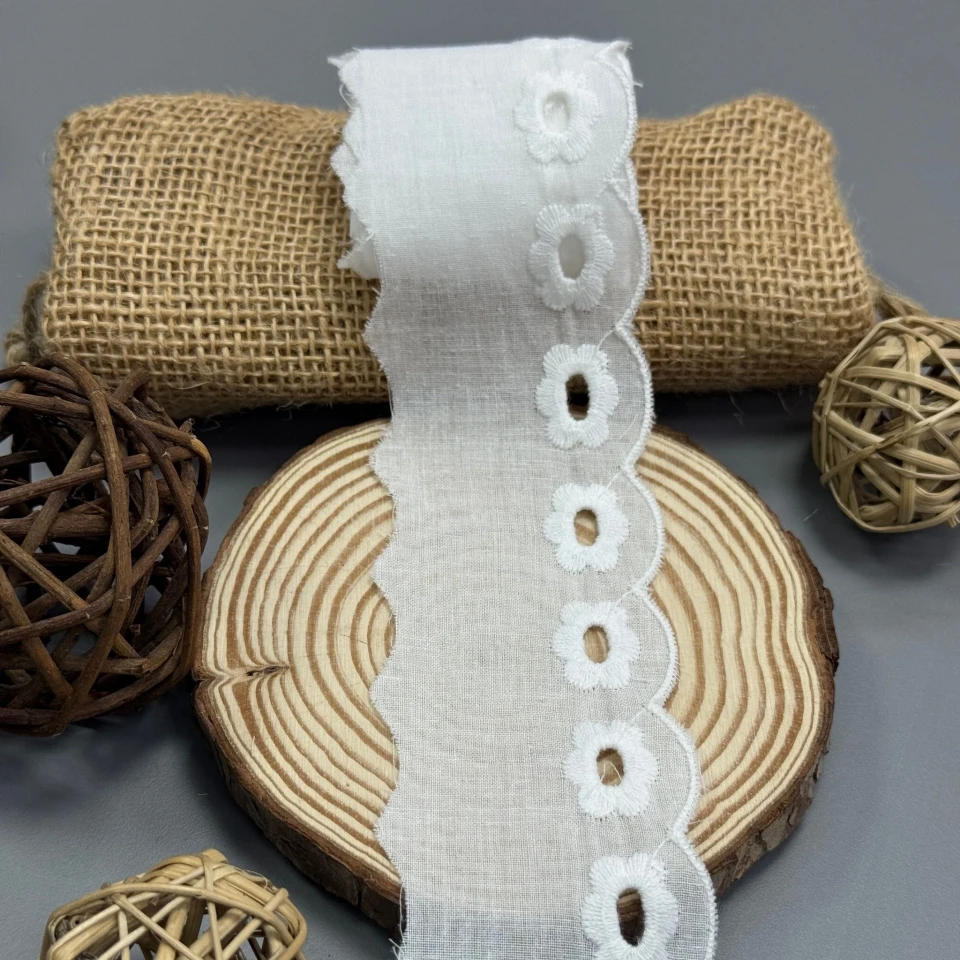 Кружево прошва "Кремовое прикосновение" 5 см (1 м.), Білий