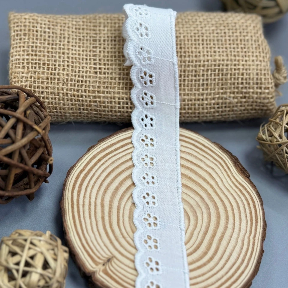 Кружевная тесьма "Кружевное дыхание" 3 см (1 м.), білий